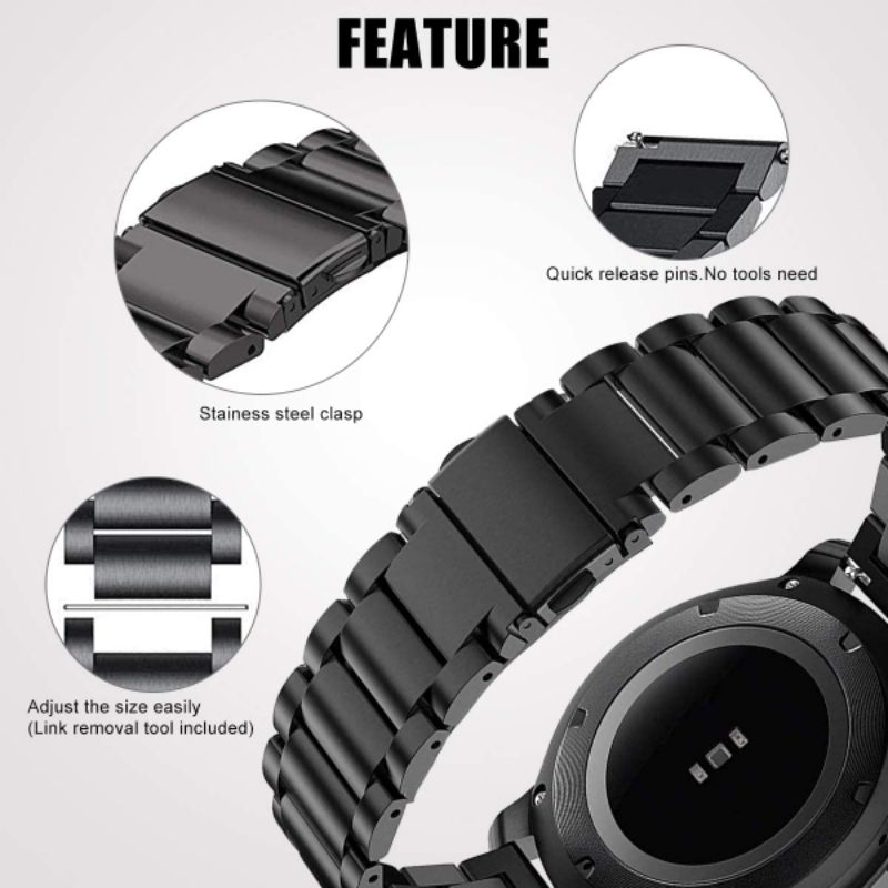 Jual Tali Strap Rantai Stainless Galaxy Watch 4 5 6 Pro Classic 20mm ...