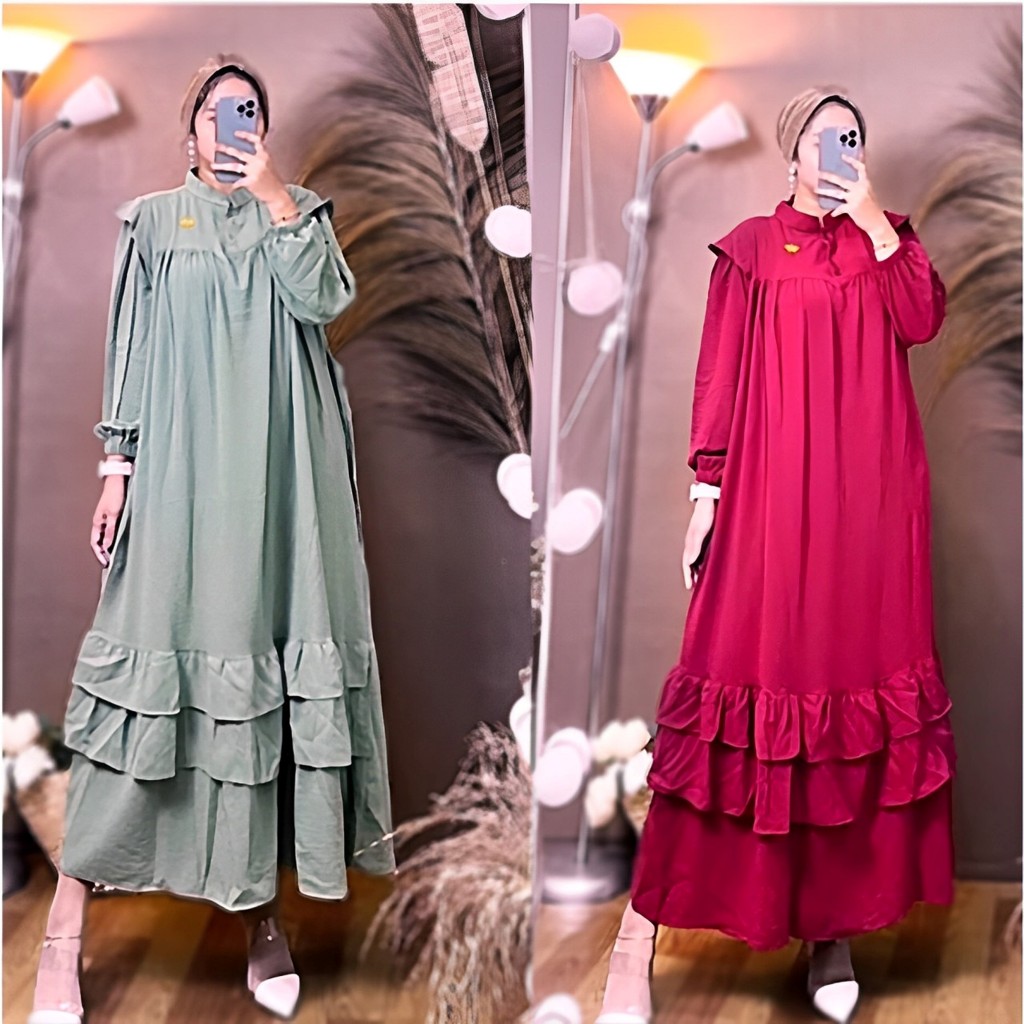 Jual Gamis Airflow Yoryu Warna Pink Fanta peach Putih Wanita Kekinian ...