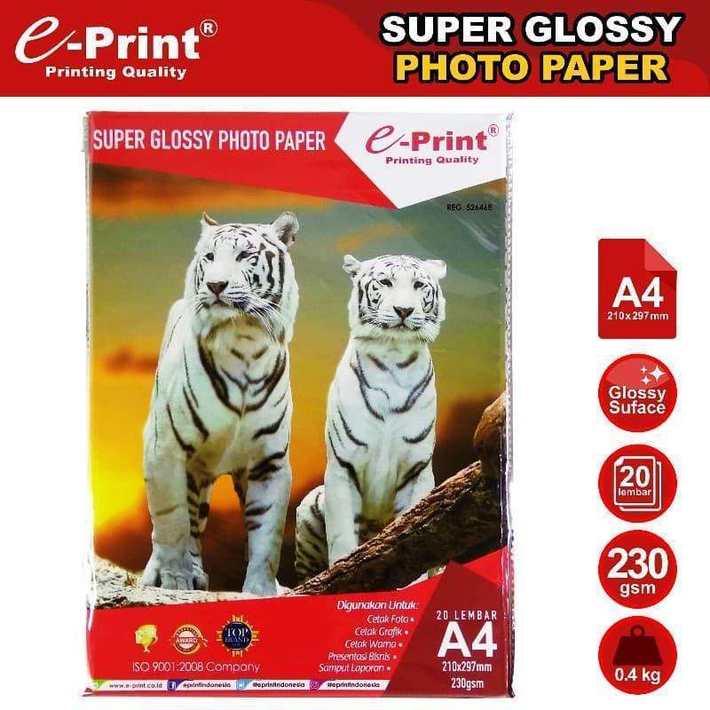 Jual EPRINT SUPER GLOSSY PHOTO PAPER EPRINT A4 230 GSM KERTAS FOTO