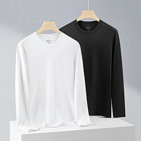 CROXEUS Kaos Polos Pria Wanita Lengan Panjang Bahan Katun 24s Supersoft