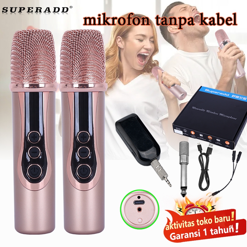 Jual 【COD】Double Mic Profesional Wireless Microphone mic tanpa kabel ...