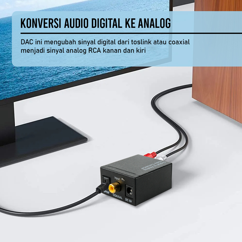 Jual Converter Audio Digital to Analog SPDIF to RCA Coaxial Toslink ke ...