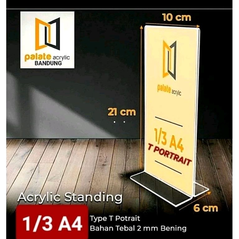 Jual Akrilik Tent Card 1/3 A4 T Portrait/ Acrylic Tent Holder 10x21cm ...