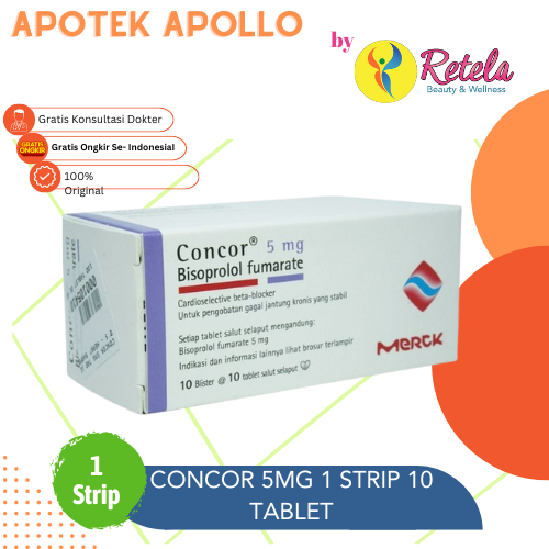 Jual CONCOR 5MG 1 STRIP 10 TABLET | Shopee Indonesia