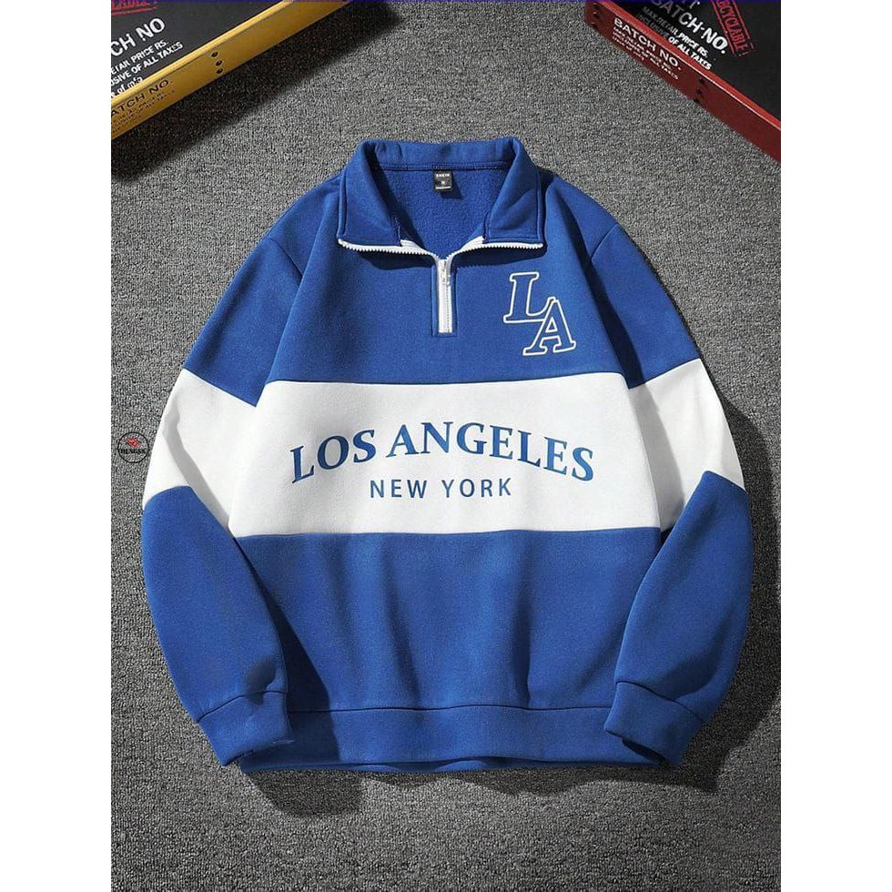 Jual Sweater Rugby halfz zipper stripe terbaru sweater kerah CREWNECK ...