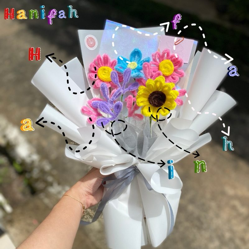Jual Pipe cleaner buket custom inisial (sesuaikan dengan namamu ...