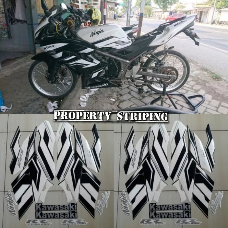 Jual lis stiker striping montor NINJA RR SE 2015 warna putih (metalik ...