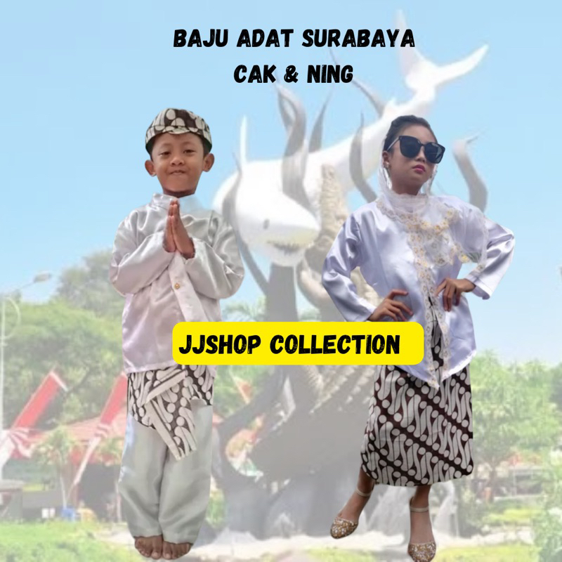 Jual Baju Cak Dan Ning Surabaya / Baju adat Surabaya u/Anak TK & SD