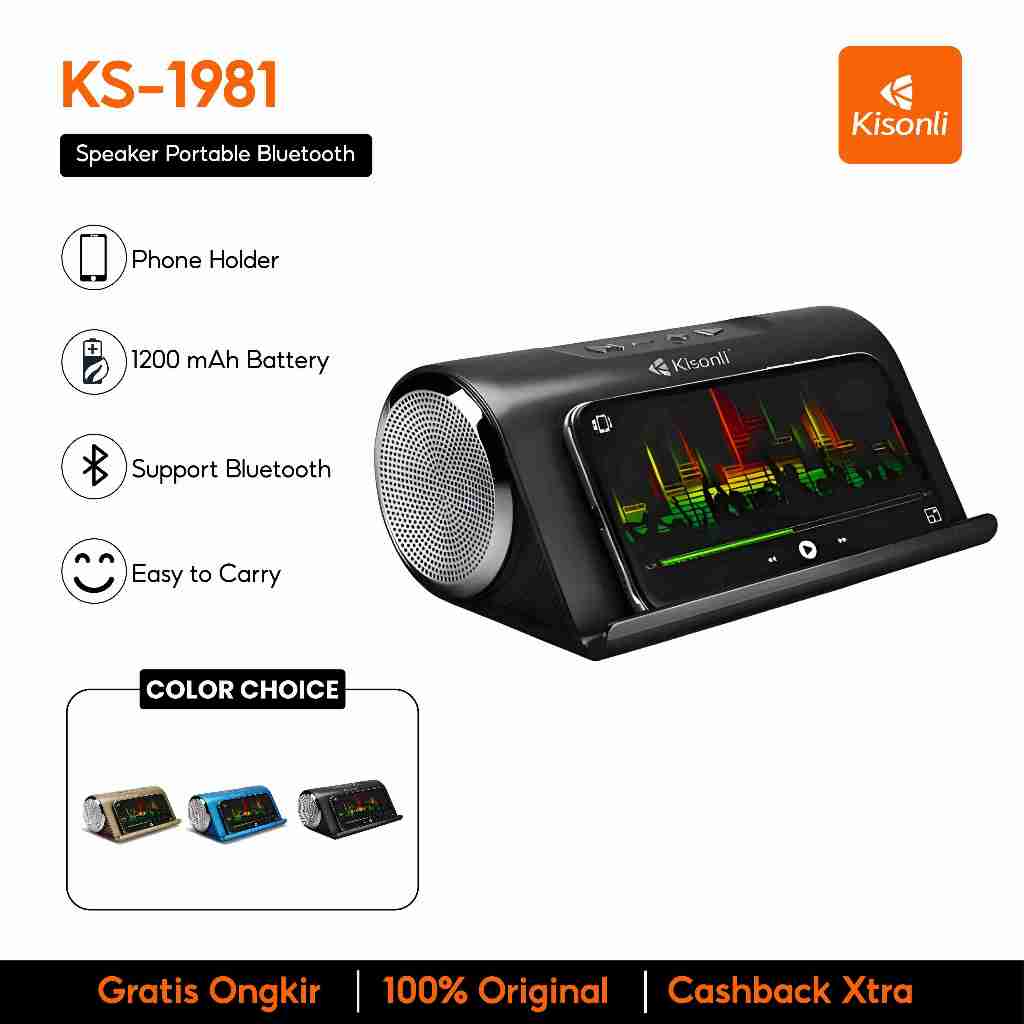 Jual KISONLI - Speaker Portable Bluetooth Mobile Stand KS1981 Support ...