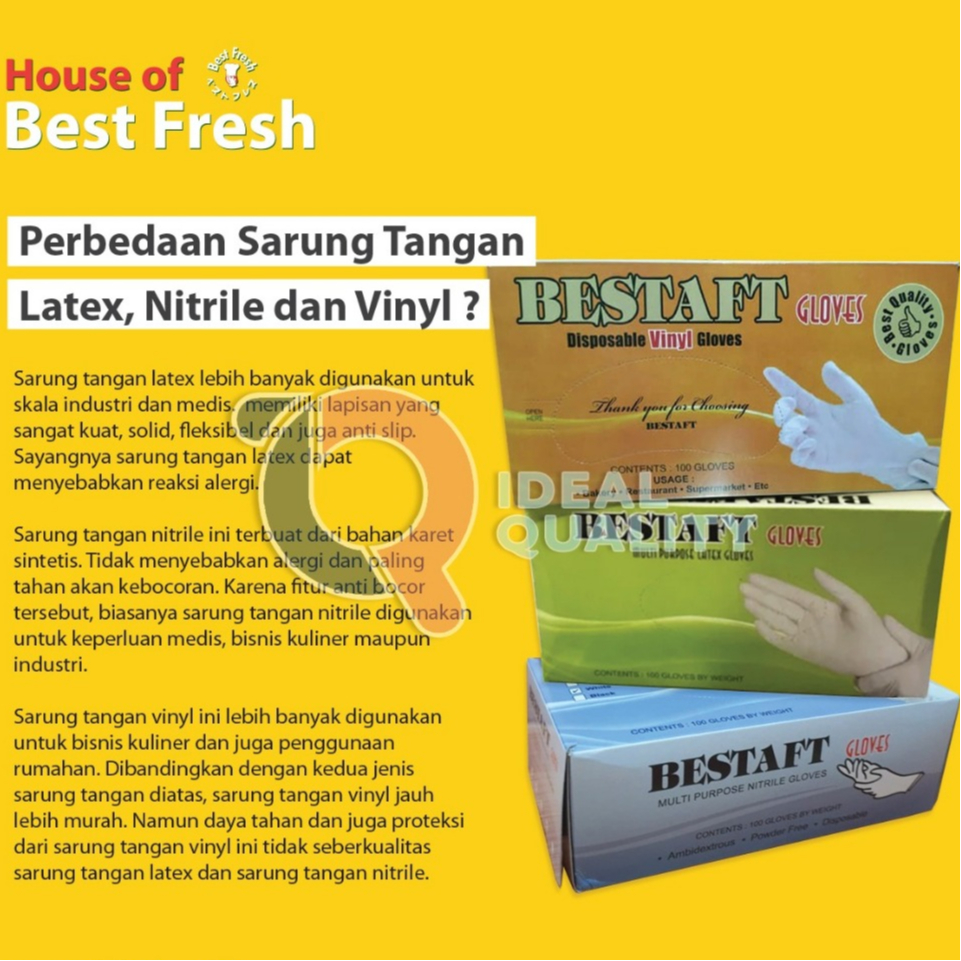Jual SARUNG TANGAN VINYL 100PCS 50 PASANG BESTAFT Ukuran M