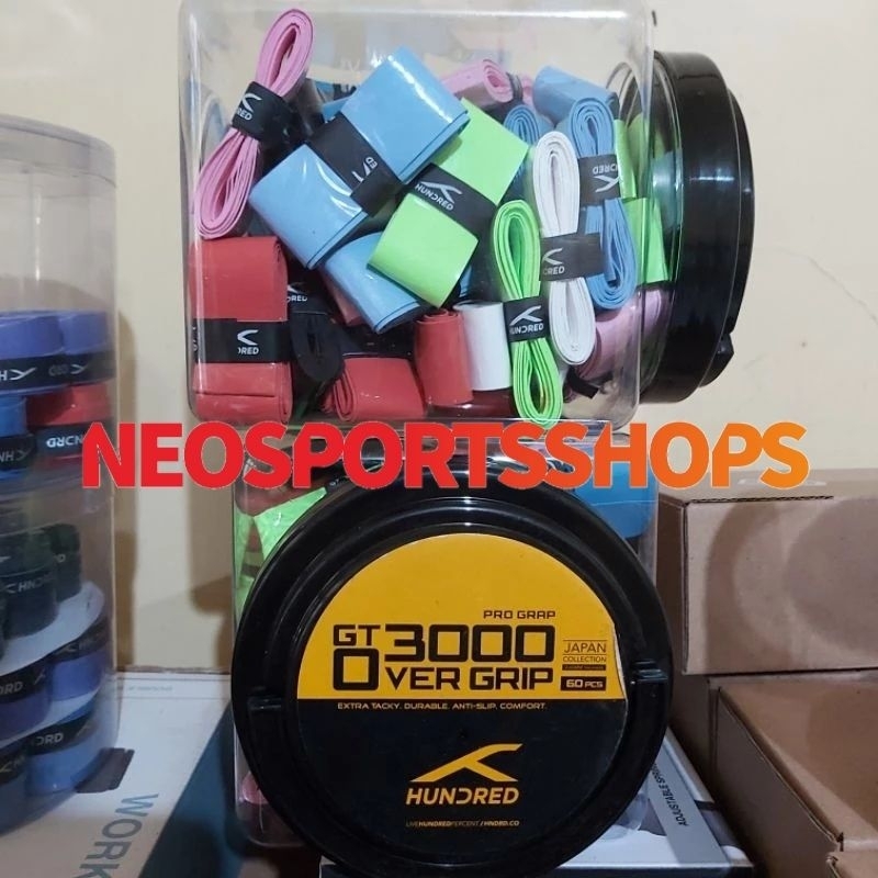 Jual Grip Raket Badminton Tenis Lining / HUNDRED Overgrip Karet Tipis ...