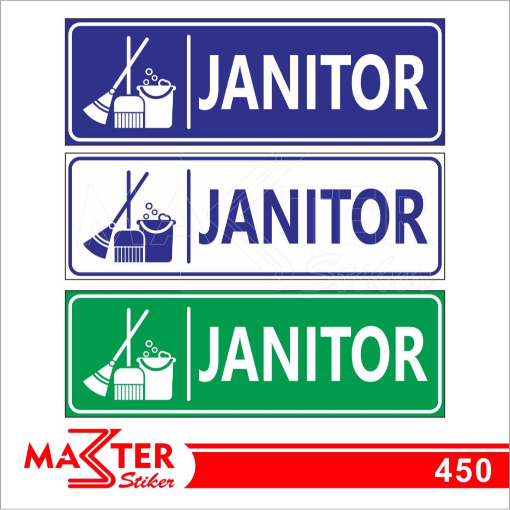 Jual 450 - Stiker Janitor, Sticker Vinyl, Premium, Tahan Air, Termurah ...