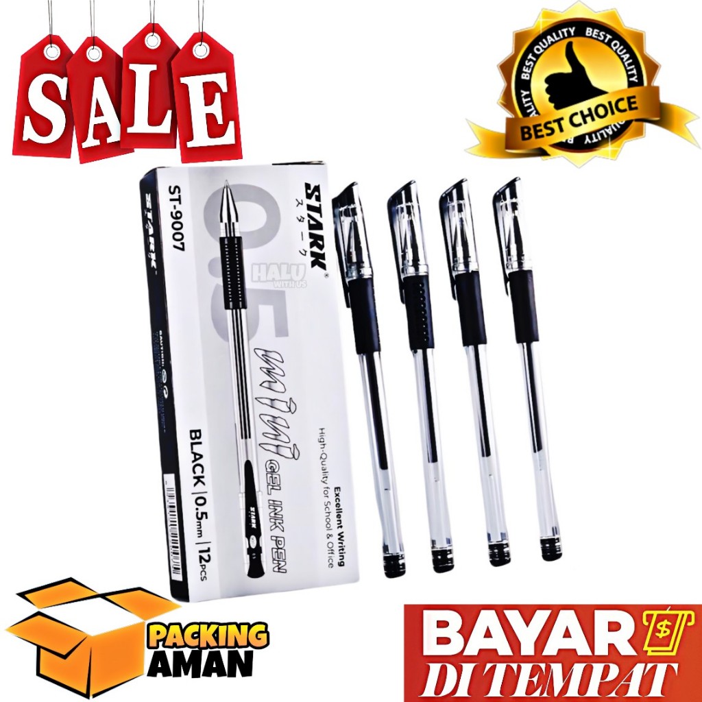 Jual BISA COD PROMO 12 Pcs Pulpen Mini Gel STARK ST 9007 Pulpen V