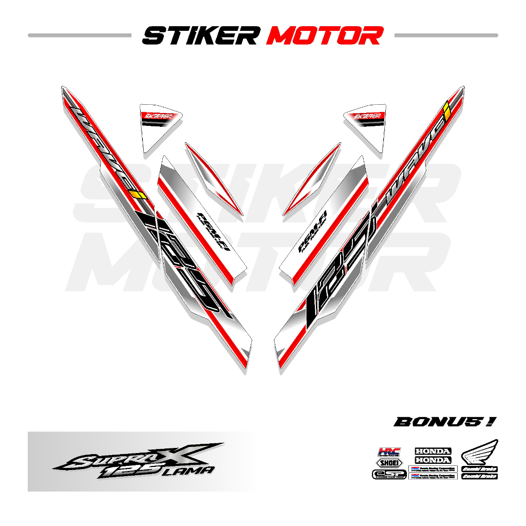 Jual SP36 STRIPING STIKER STICKER LIS VARIASI HONDA WAVE 125 I SUPRA X ...