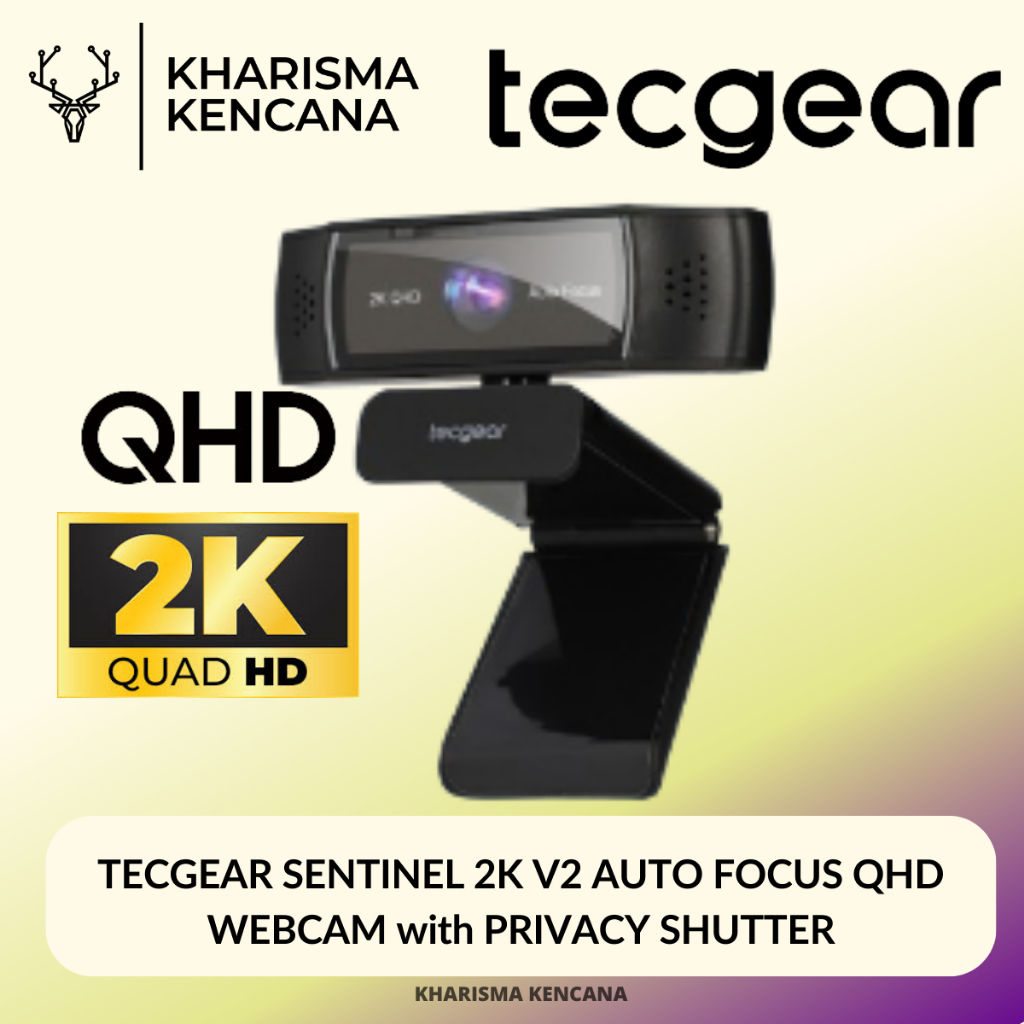 Jual TECGEAR SENTINEL 2K V2 AUTO FOCUS QHD WEBCAM with PRIVACY SHUTTER ...