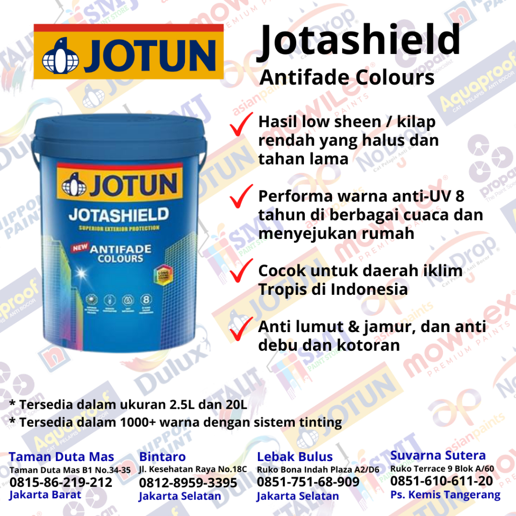 Jual Cat Tembok Exterior Jotun Jotashield Antifade Warna Tinting 25 Liter Shopee Indonesia 4268