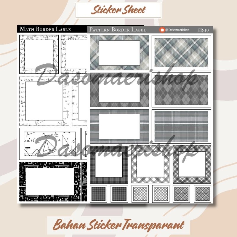 Jual Sticker Sheet Pattern Border Label Stiker Dekorasi Journaling ...