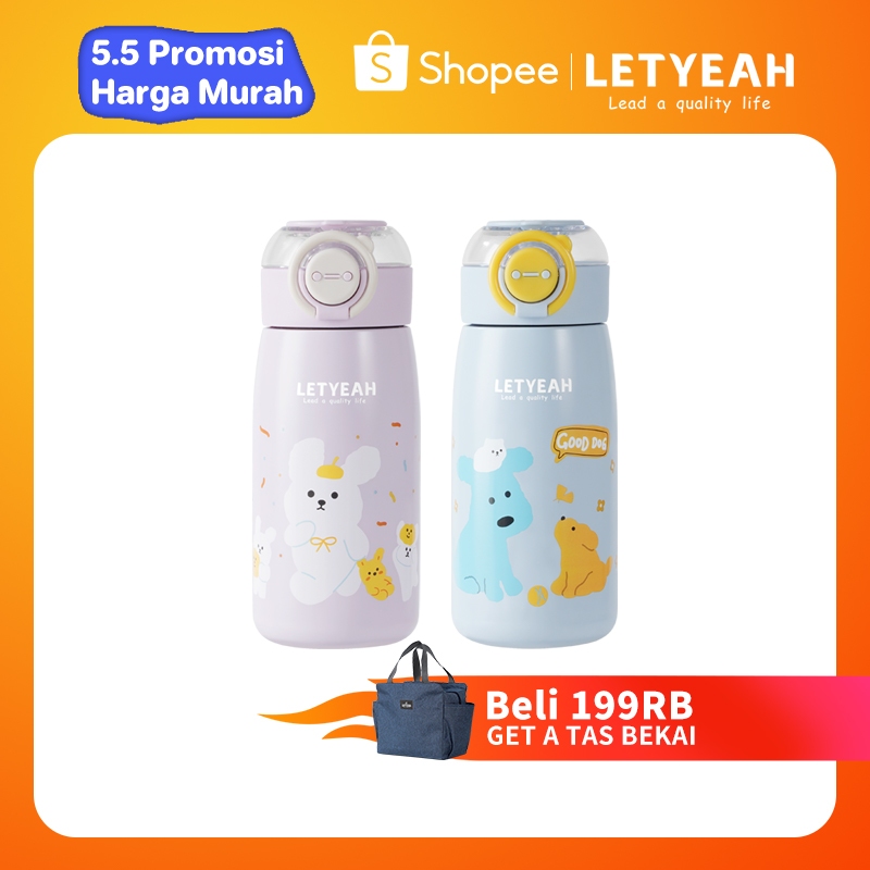 Jual [SUS 316+304] LetYeah termos air panas anak botol minum stainless