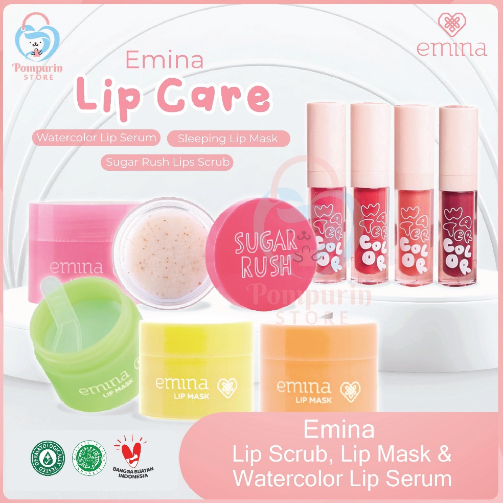 Jual Termurah EMINA Sleeping Lip Mask Sugar Rush Lips Scrub Watercolor ...