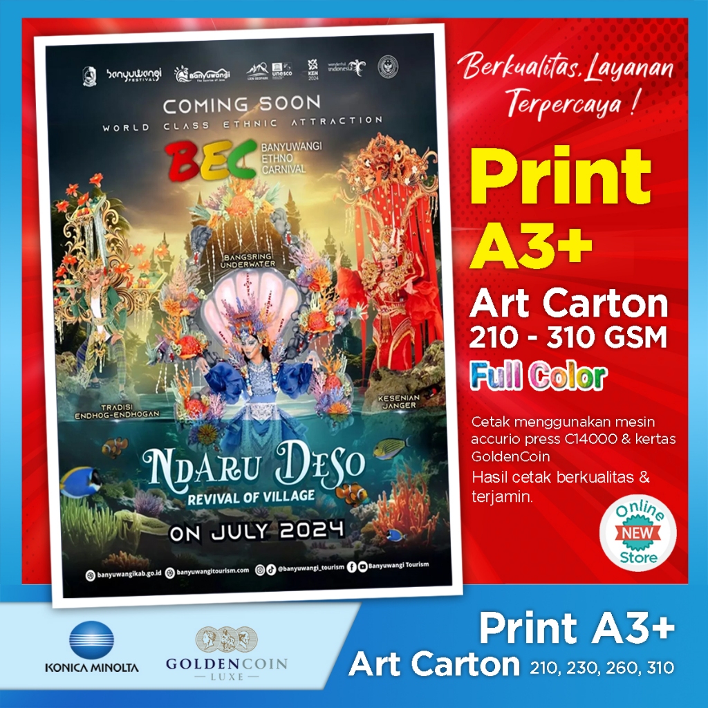 Jual Print Art Carton A3 Cetak Art Paper 210 230 260 310 Gsm