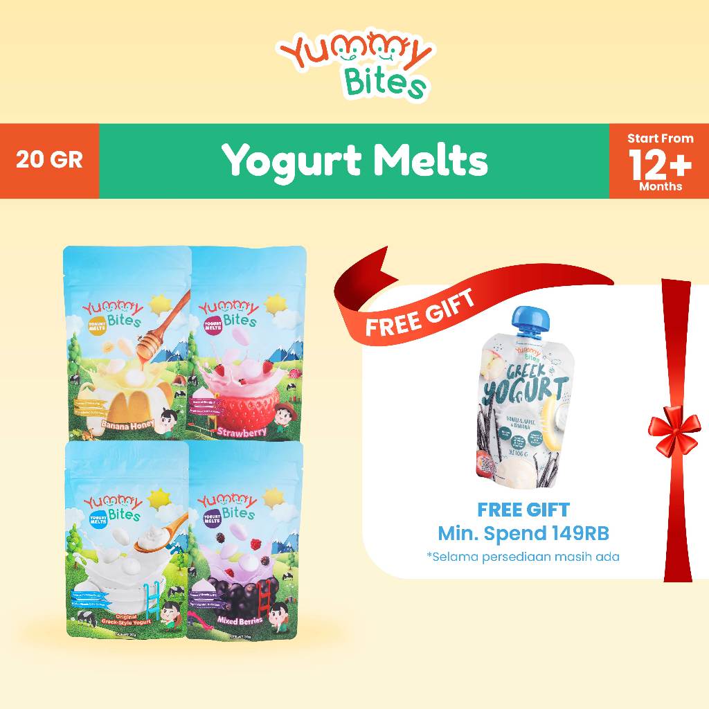 Jual Yummy Bites Yogurt Melts 20 GR Snack Baby/ Cemilan bayi Shopee