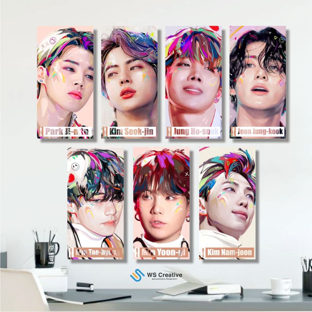 Jual WSC Wall Decor BTS NEW 10x20cm Hiasan Kamar Pajangan Poster Kayu ...