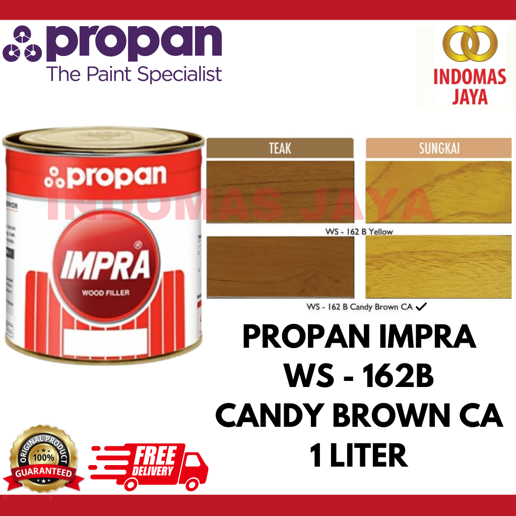 Jual Propan Impra Woodstain Wood Stain WS162B Candy Brown Ca 1 Liter