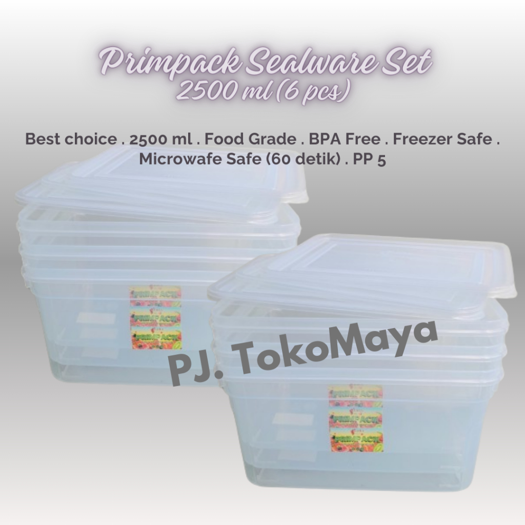Jual 6pcs Primpack Set 2500ml Wadah Penyimpanan Makanan Kulkas BPA Free ...