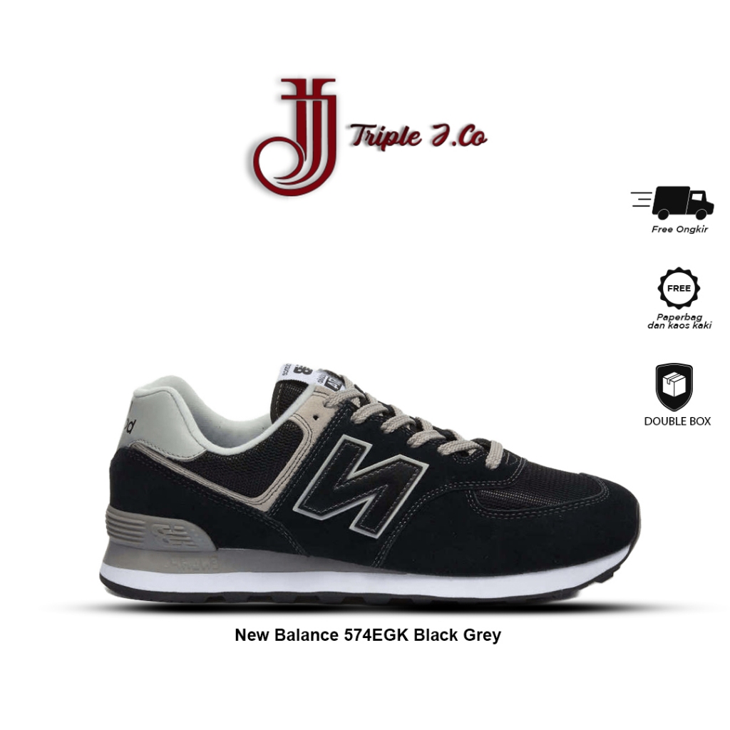 Jual New Balance 574EGK Black Grey Shopee Indonesia