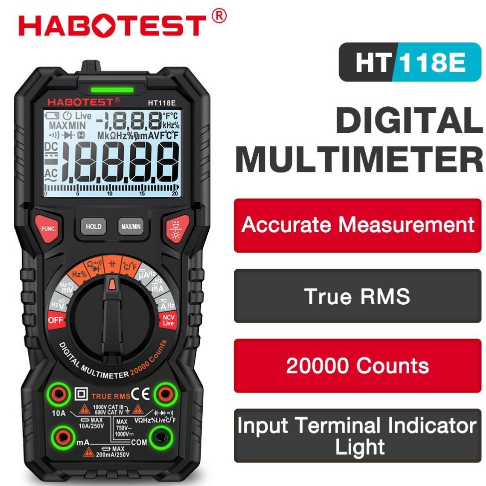 Jual Penjualan Terbanyak HABOTEST HT118 Multimeter Presisi Tinggi 1V ...