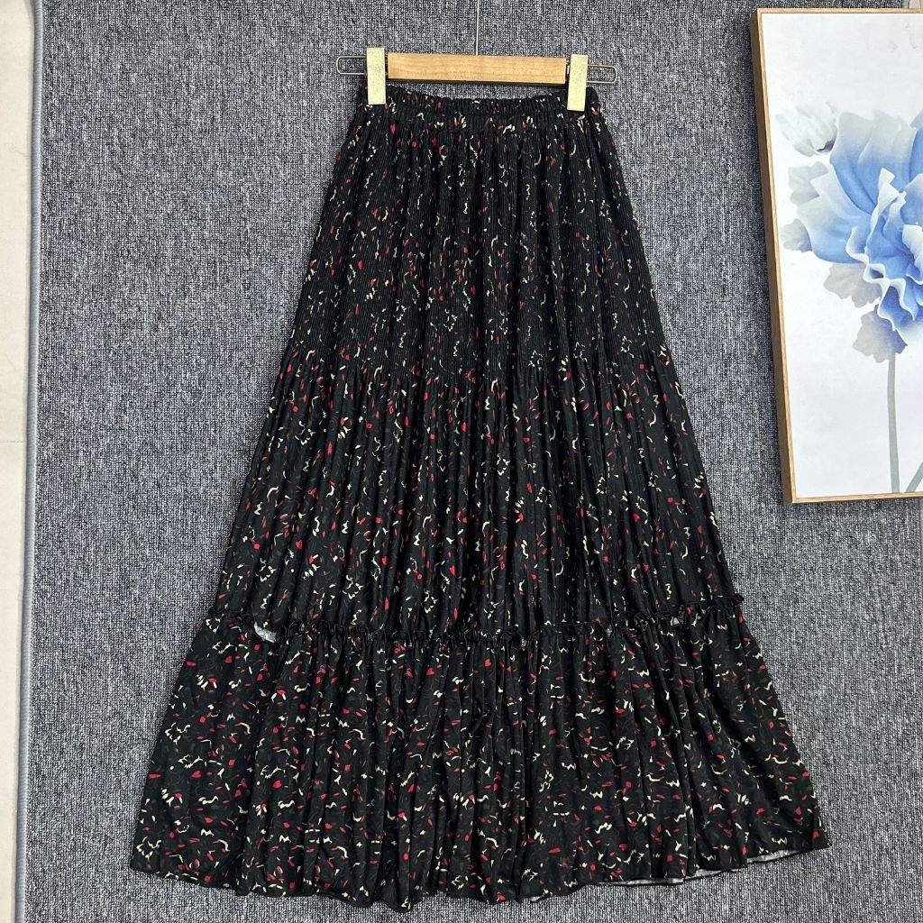 Jual Rok Motif Bunga Floral / Rok Plisket Panjang | Shopee Indonesia
