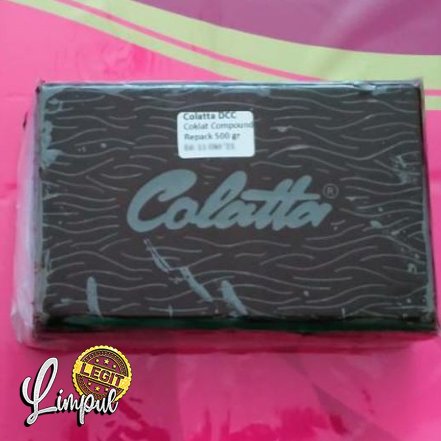 Jual Colatta Dark Compound Repack 500 gr | Cokelat Colatta Dark DCC ...