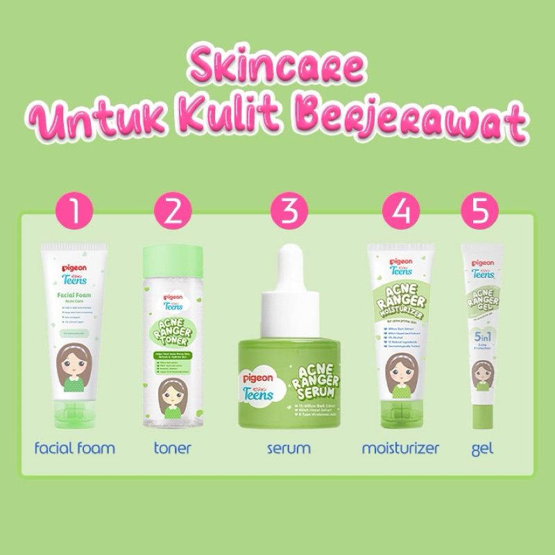 Jual Pigeon Teens 1 Paket Lengkap Acne Ranger Full Power | Shopee Indonesia