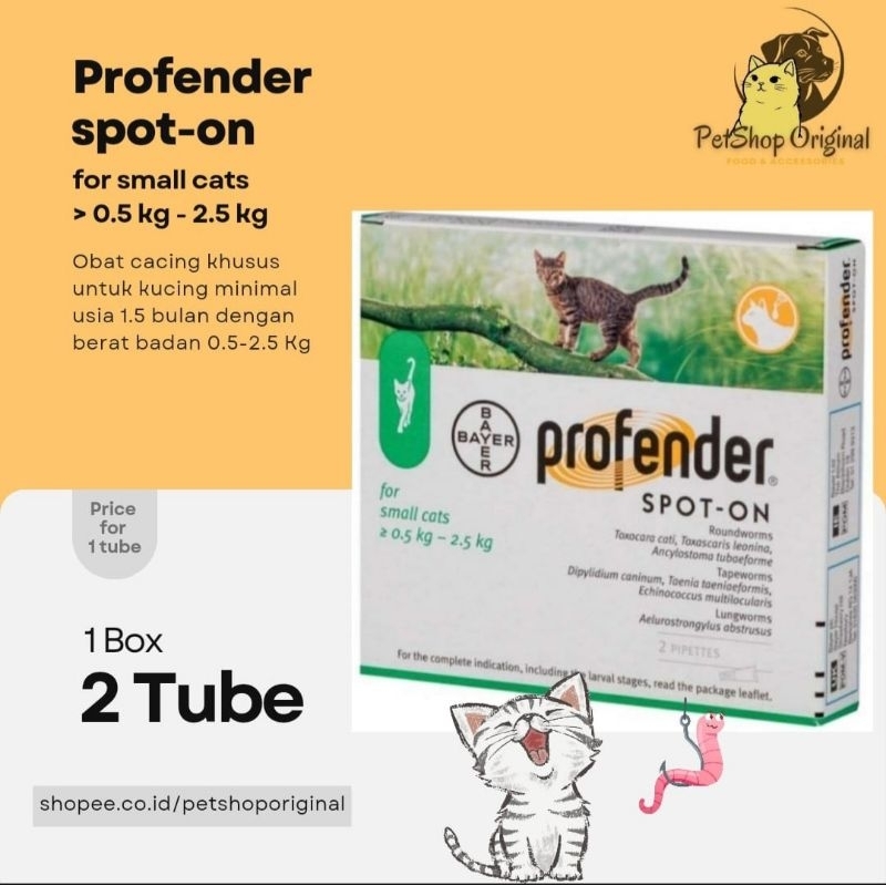 Jual Profender Cat Spot-On Obat Cacing Cair Tube Original | Shopee ...