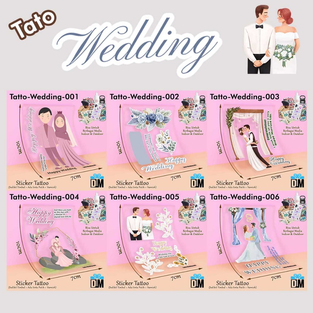 Jual Sticker UV Stiker Tato Wedding Anniversary Hadiah Gift Suvenir ...