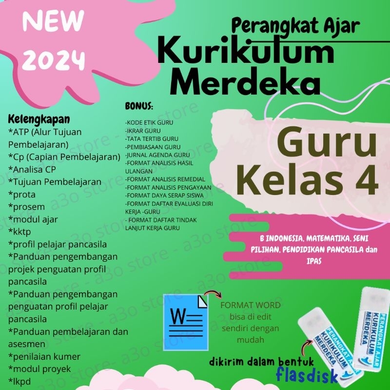 Jual PERANGKAT AJAR guru KELAS 4 SD FASE B KURIKULUM MERDEKA BELAJAR ...