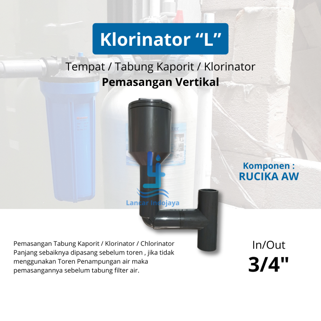 Jual Klorinator / Tabung Tempat Kaporit Chlorine Pemasangan Vertikal ...