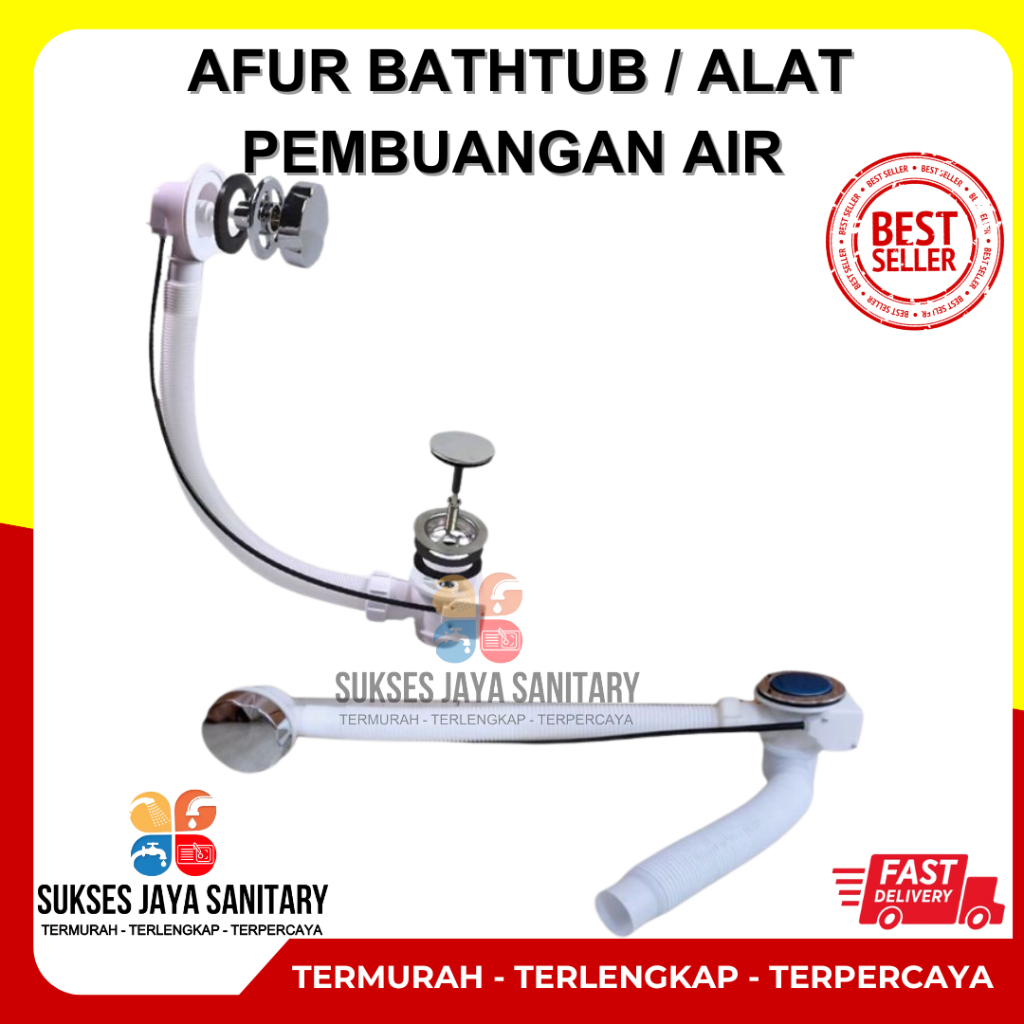 Jual Alat pembuangan air bakip afur affur bath tub plastik mandi Selang ...