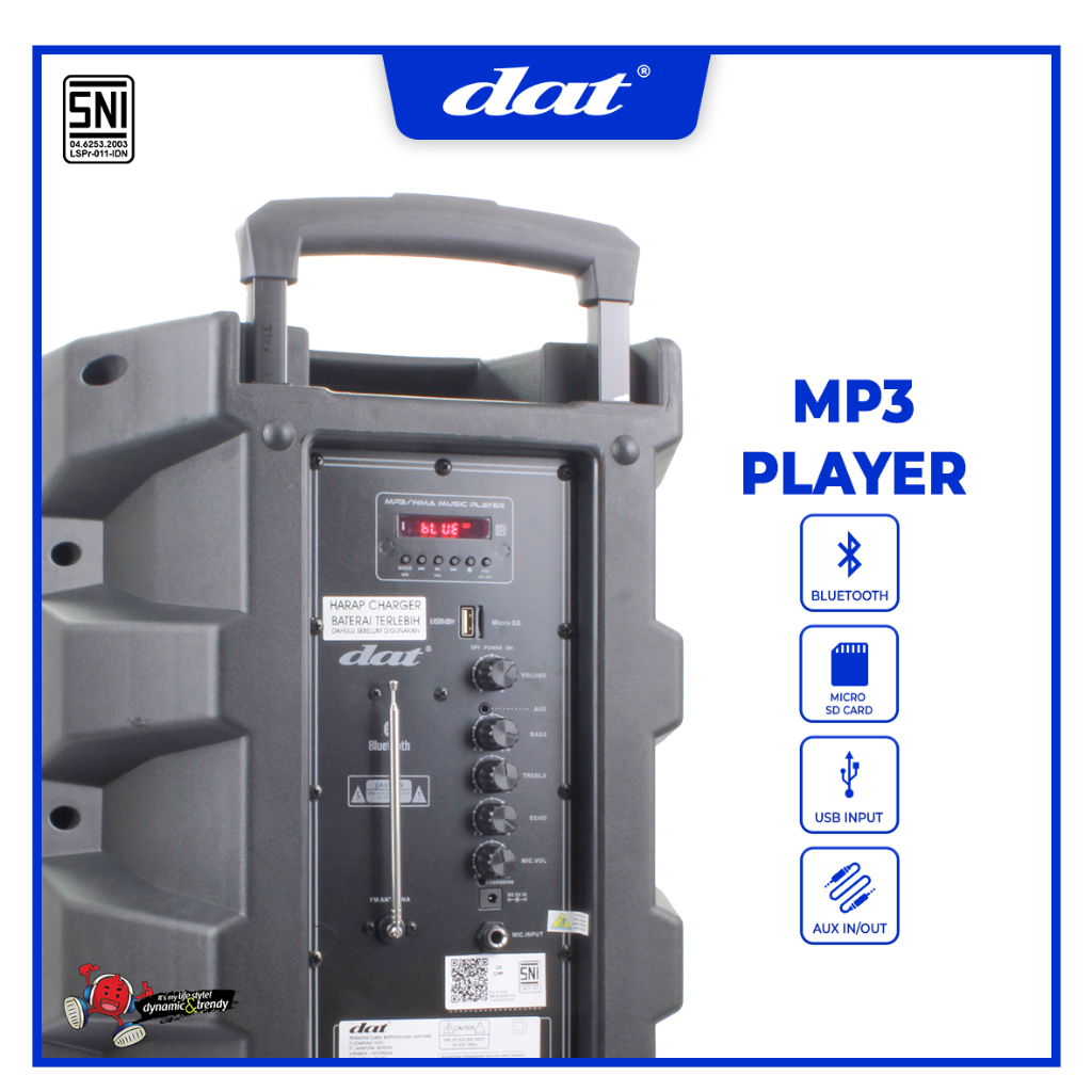 Jual DAT Speaker DT 1210 Trolley 12 Inch Bluetooth Mic | Shopee Indonesia