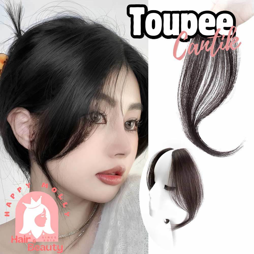 Pasang Toupee Poni Wanita Korean Style Rambut Palsu Hair Clip Wig  Natural Sintetis W8423 Group