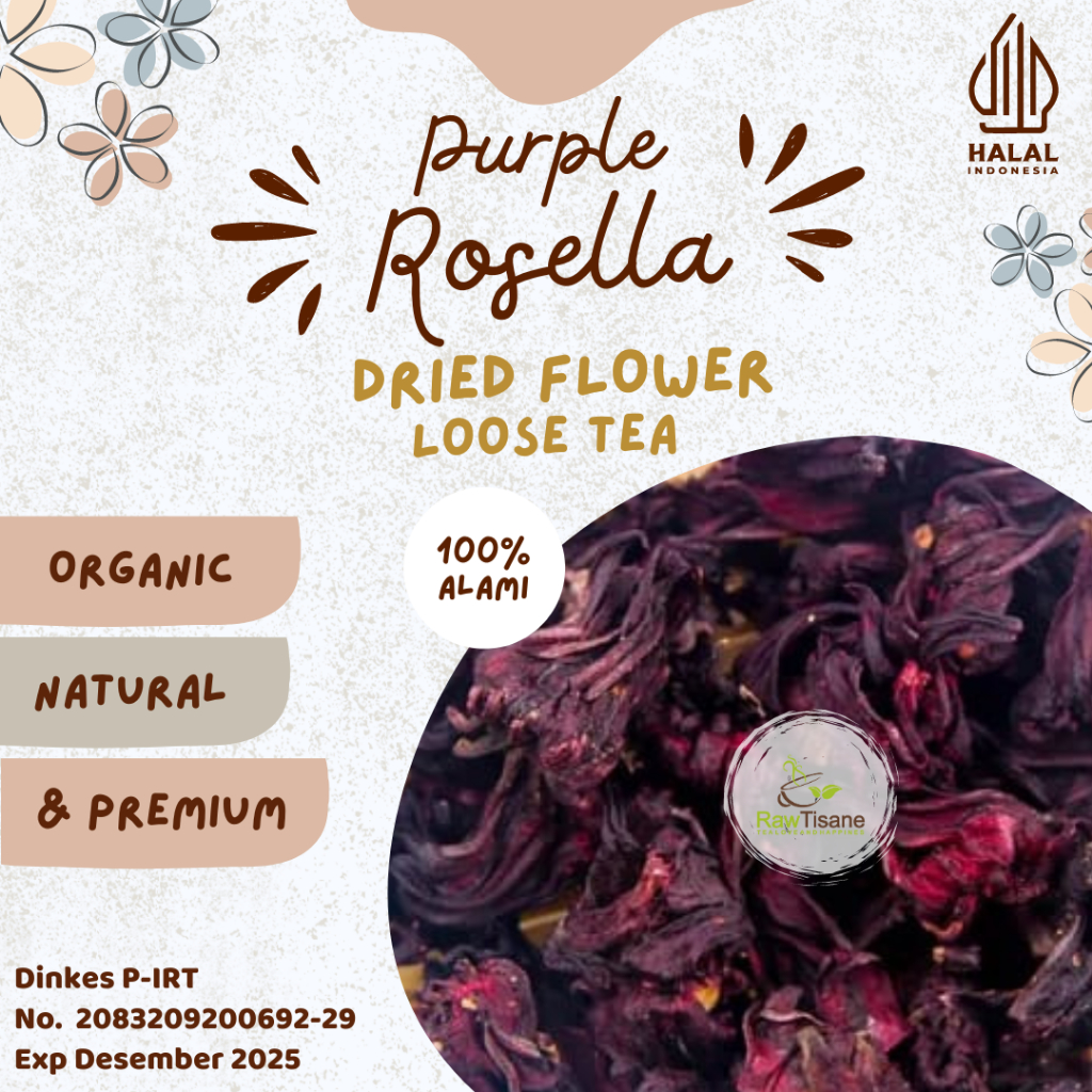 Jual RAW TISANE Purple Rosella Flower Tea / Teh Bunga Rosella Ungu Isi ...