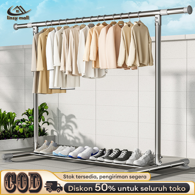 Jual 240CM Jemuran Baju Single Pool Stainless Steel/Jemuran Hanger ...