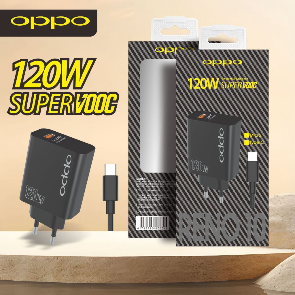 Jual Charger Oppo Reno 10 black 120W Duper VOOC Fast Charging ( HOKKY ...