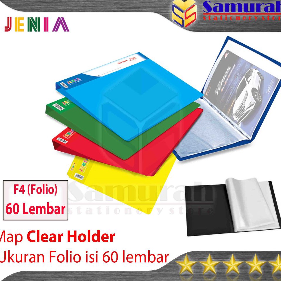 Jual Penawaran Terbaik Map Clear Holder Pocket Polos Folio Jenia Album Plastik Isi Lembar