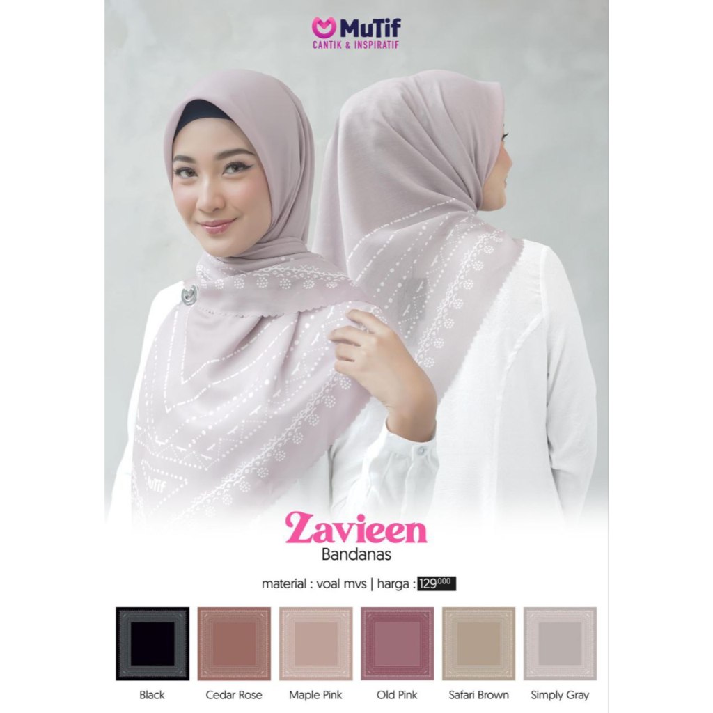 Jual SCARF MuTif Scarf Zavieen 115x115 / Kerudung MuTif / Hijab Muslim ...