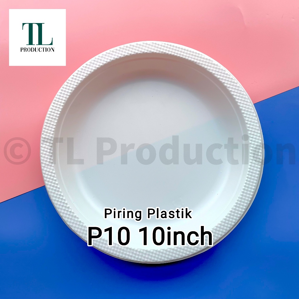 Jual 25pcs Piring Plastik P10 10inch Piring warna Putih Pesta Disposable ukuran 10 inch Piring