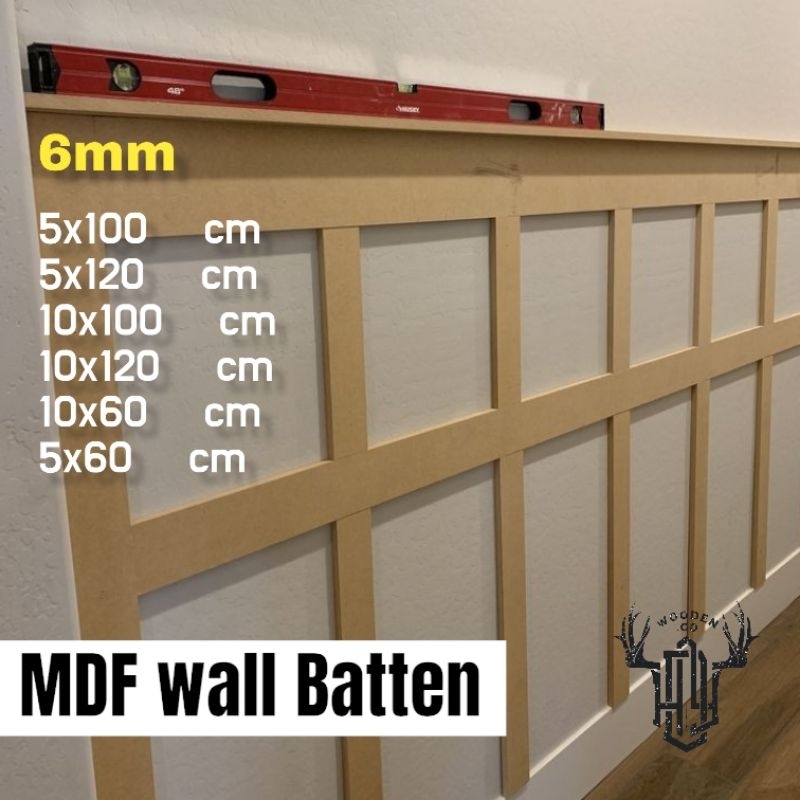 Jual List Mdf Wall batten 6mm panjang 60cm Penunjang dekorasi rumah ...