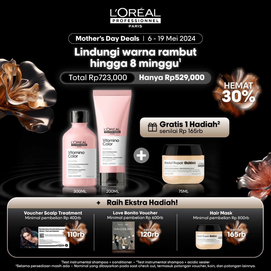 Jual Vitamino Color Shampoo + Conditioner Rambut Berwarna by L'Oreal