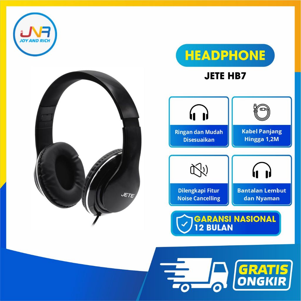 Jual Headphone Headseat Built Mic Jete HB7 Garansi Resmi 2 Tahun