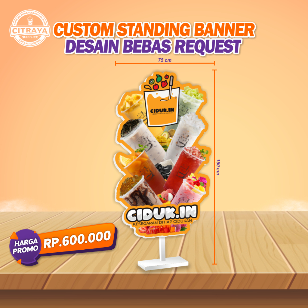 Jual CUSTOME STAND BANNER CIDUKIN / STAND BANNER KAYU / CUSTOME DESAIN